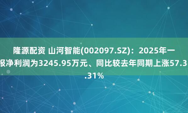 隆源配资 山河智能(002097.SZ)：2025年一季报净利润为3245.95万元、同比较去年同期上涨57.31%