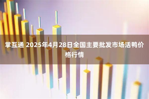 掌互通 2025年4月28日全国主要批发市场活鸭价格行情